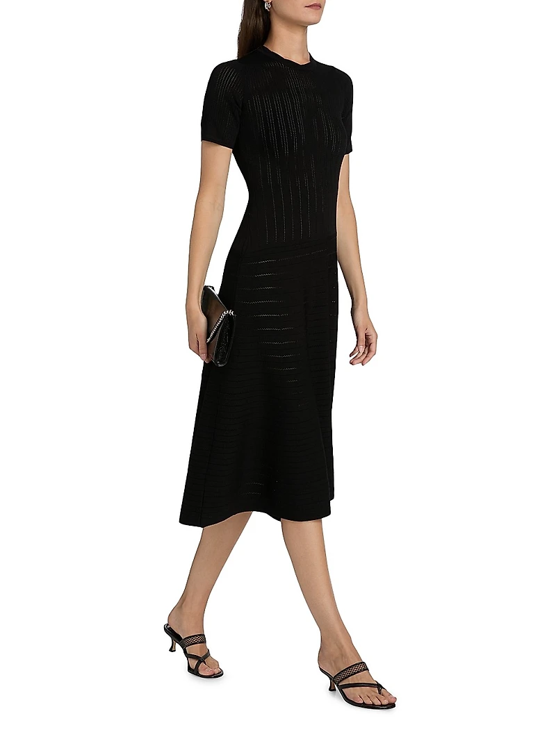 Pointelle Degrade Midi-Dress