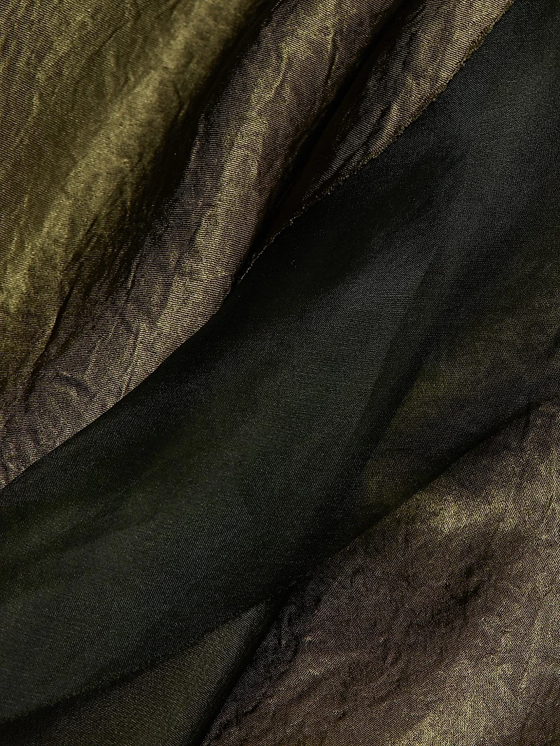 Crinkled Satin Bias Slip Dress