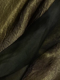 Crinkled Satin Bias Slip Dress