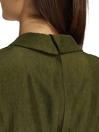 Crinkled Satin Single-Breasted Blazer