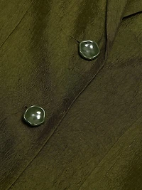 Crinkled Satin Single-Breasted Blazer