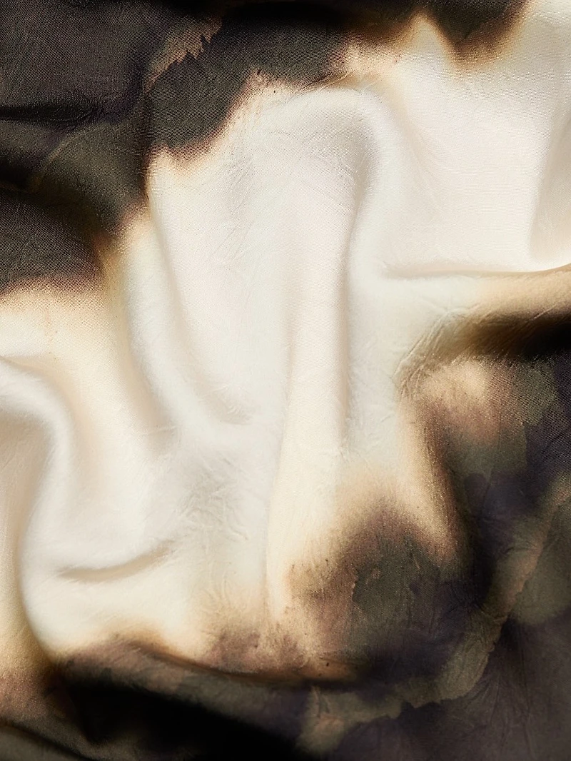 Burned Striped Asymmetric Midi-Dress