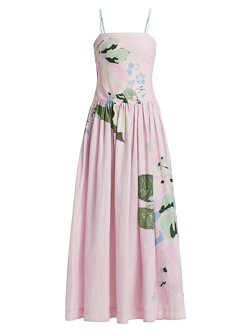 Antiquity Cordelia Floral Cotton-Linen Fit & Flare Maxi Dress
