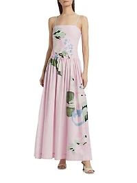 Antiquity Cordelia Floral Cotton-Linen Fit & Flare Maxi Dress