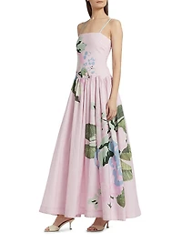 Antiquity Cordelia Floral Cotton-Linen Fit & Flare Maxi Dress