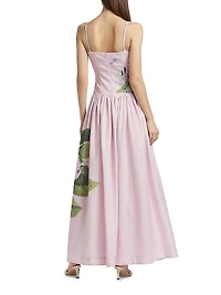Antiquity Cordelia Floral Cotton-Linen Fit & Flare Maxi Dress