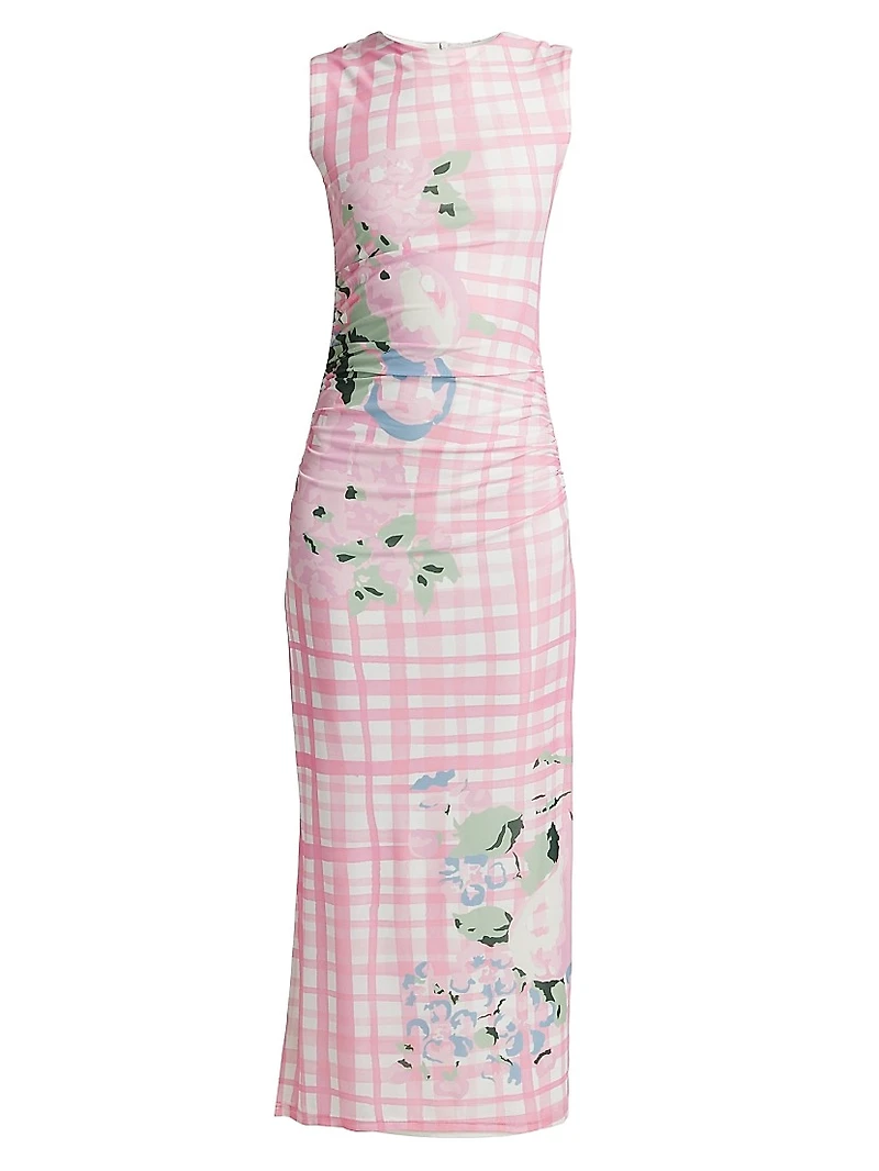 Ariel Floral Check Maxi Dress