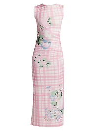 Ariel Floral Check Maxi Dress