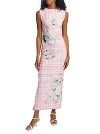 Ariel Floral Check Maxi Dress