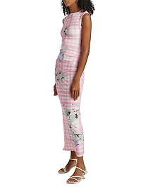 Ariel Floral Check Maxi Dress