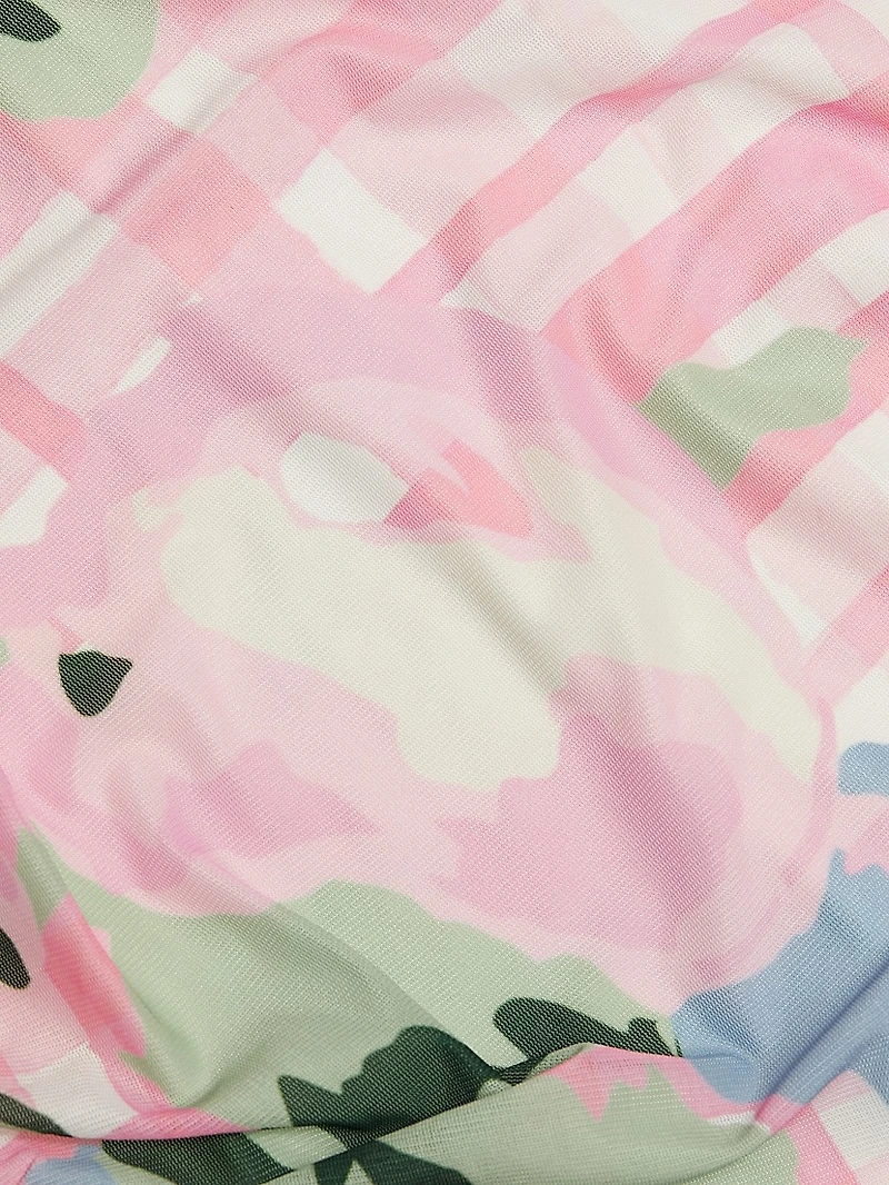 Ariel Floral Check Maxi Dress