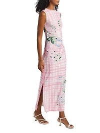 Ariel Floral Check Maxi Dress
