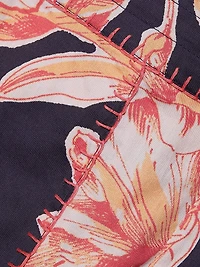 Jolie Floral Cotton Split-Hem Crop Pants