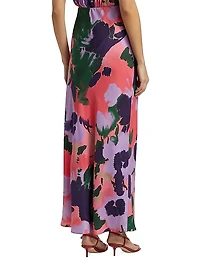 Julita Floral Silk Pull-On Maxi Skirt