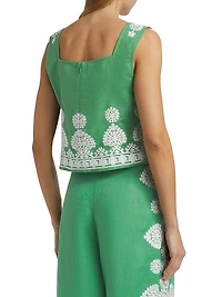 Isabelle Embroidered Boxy Crop Top