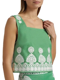 Isabelle Embroidered Boxy Crop Top