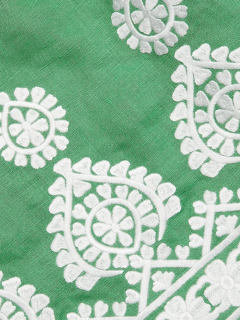 Isabelle Embroidered Boxy Crop Top