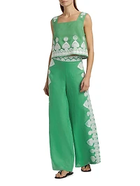 Isabelle Embroidered Boxy Crop Top