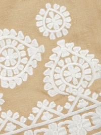 Wren Embroidered Linen Open-Front Jacket