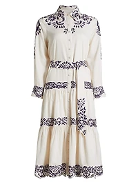 Molly Embroidered Cotton Midi-Shirtdress