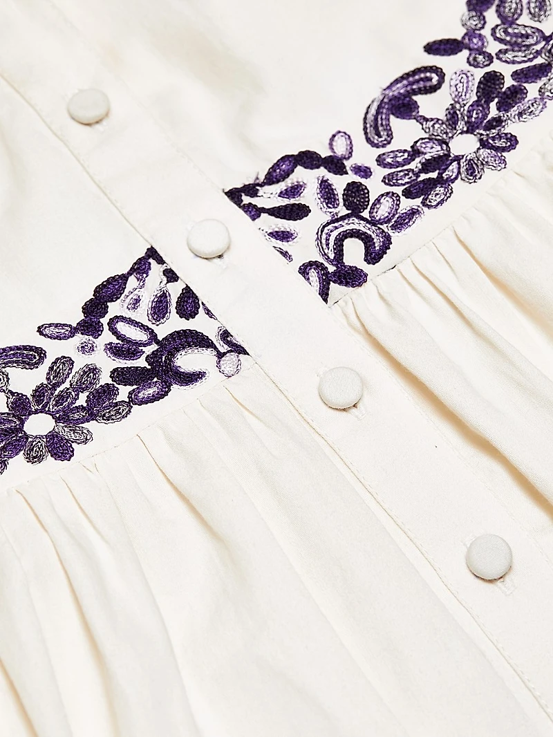 Molly Embroidered Cotton Midi-Shirtdress
