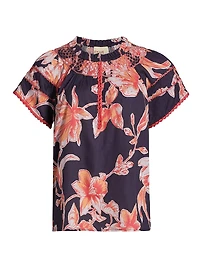 Rosie Floral Crewneck Short-Sleeve Top