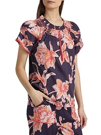 Rosie Floral Crewneck Short-Sleeve Top