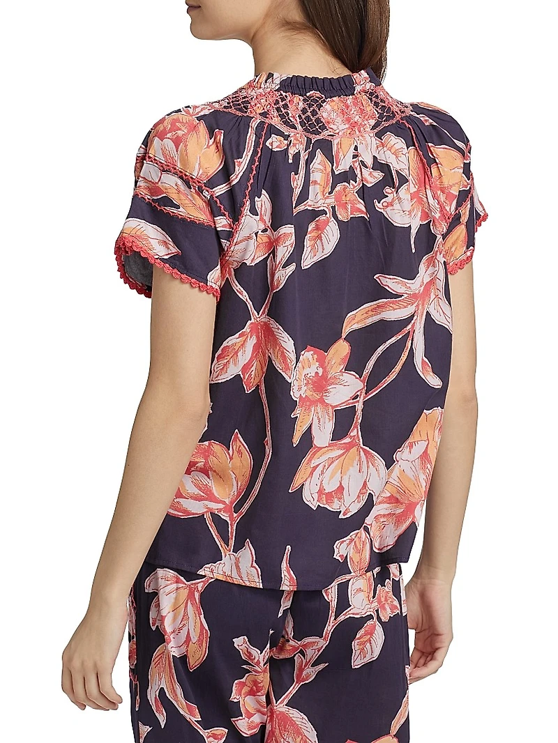 Rosie Floral Crewneck Short-Sleeve Top