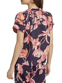 Rosie Floral Crewneck Short-Sleeve Top