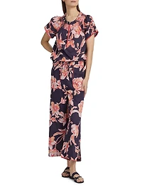 Rosie Floral Crewneck Short-Sleeve Top