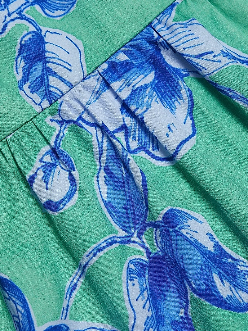 Georgie Floral Cotton Puff-Sleeve Mini Shirtdress