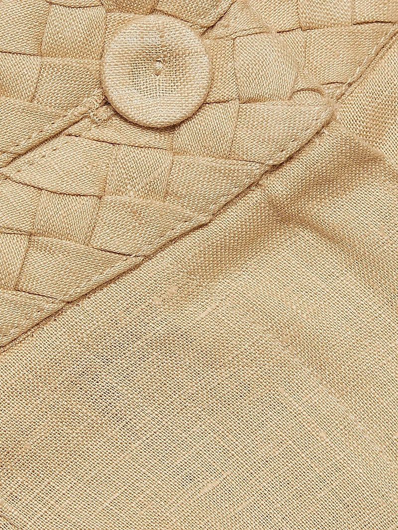 Uma Braided Linen Cuff-Hem Shorts