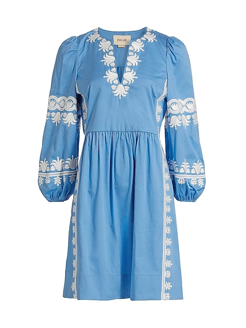 Madeline Embroidered A-Line Minidress