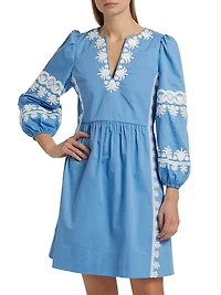 Madeline Embroidered A-Line Minidress