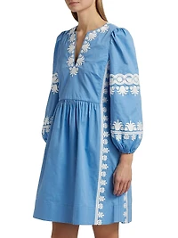 Madeline Embroidered A-Line Minidress