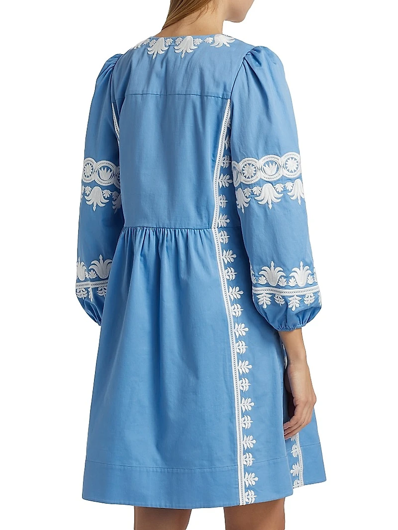 Madeline Embroidered A-Line Minidress