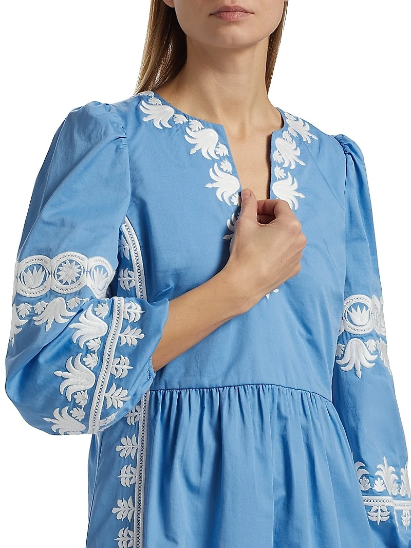Madeline Embroidered A-Line Minidress