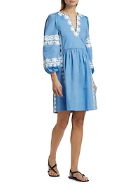 Madeline Embroidered A-Line Minidress