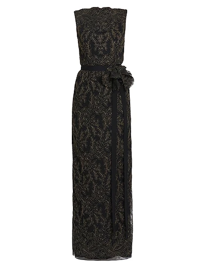 Lace Appliquè Pencil Gown