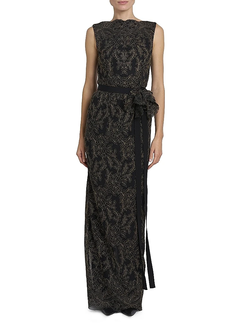 Lace Appliquè Pencil Gown