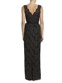 Lace Appliquè Pencil Gown