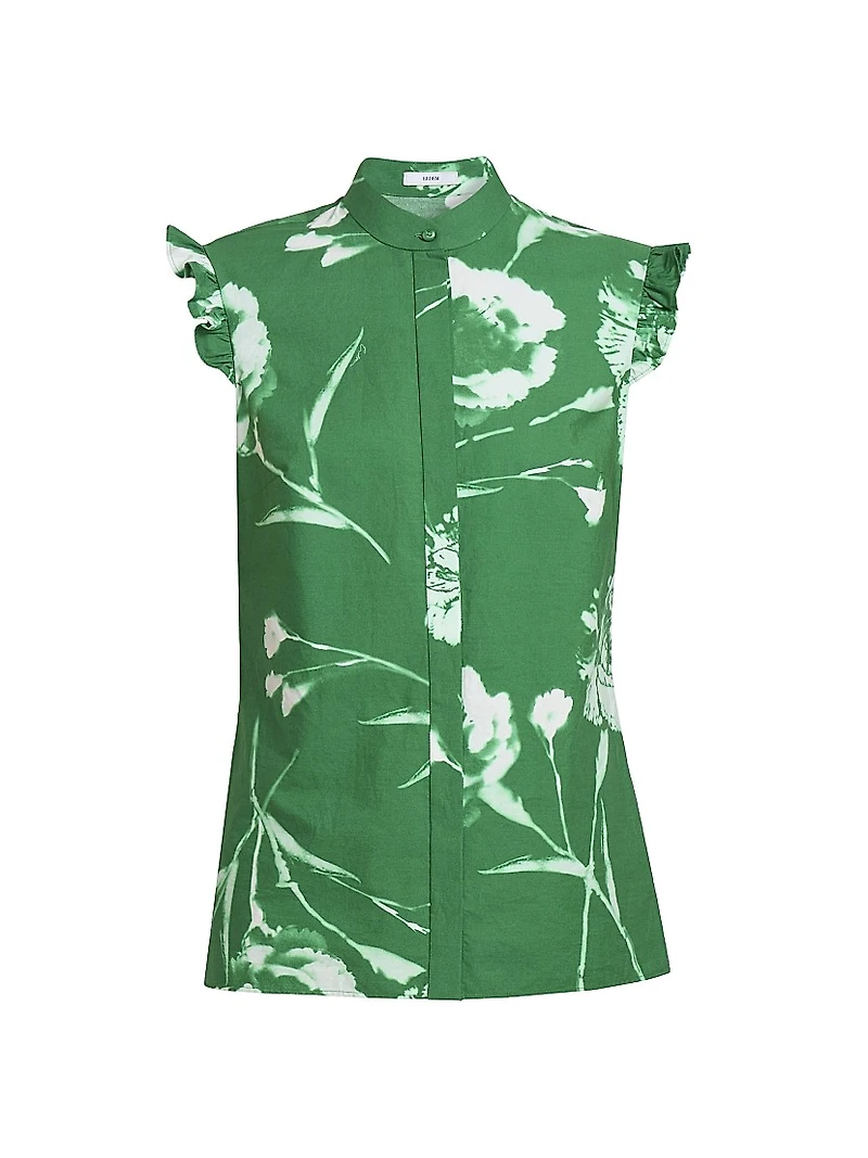 Carnation Flutter-Sleeve Blouse