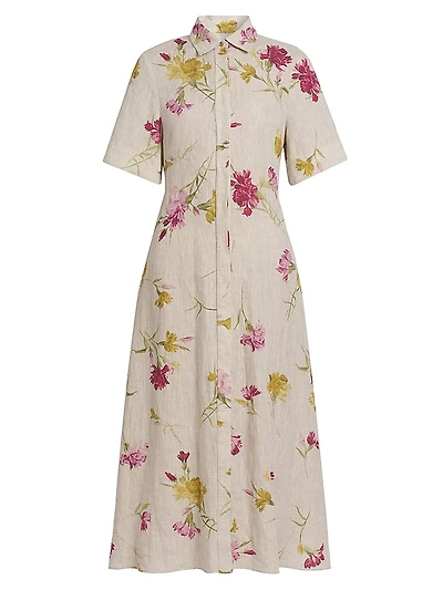 Floral Short-Sleeve Shirtdress