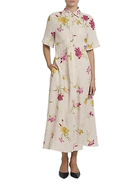 Floral Short-Sleeve Shirtdress