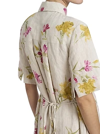 Floral Short-Sleeve Shirtdress