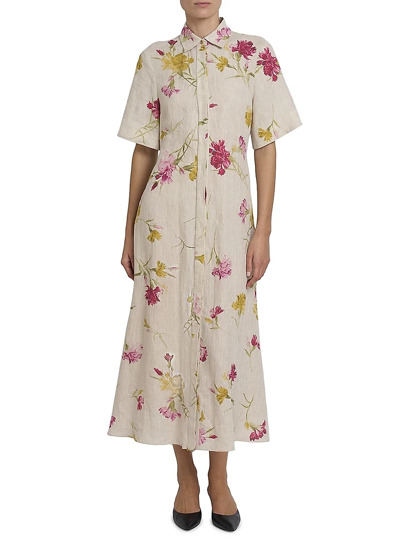 Floral Short-Sleeve Shirtdress