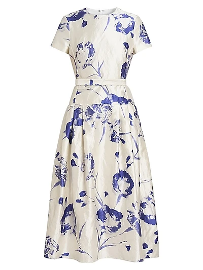 Carnation Short-Sleeve Cocktail Dress