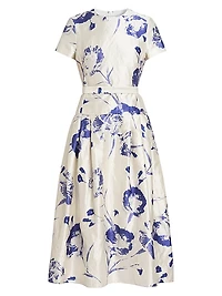 Carnation Short-Sleeve Cocktail Dress