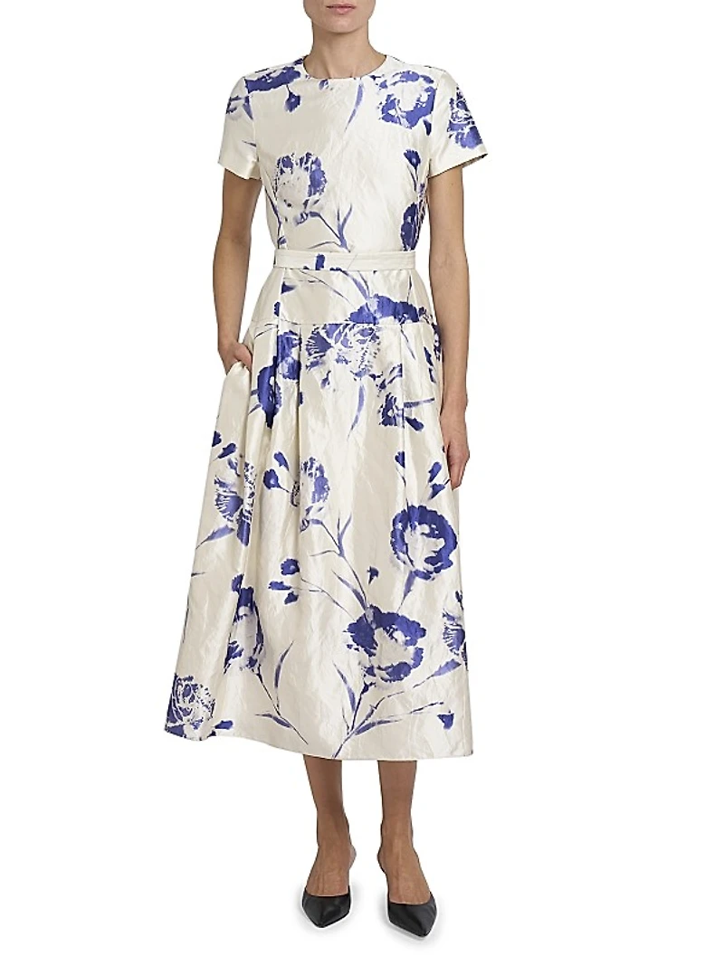 Carnation Short-Sleeve Cocktail Dress