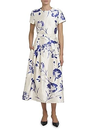 Carnation Short-Sleeve Cocktail Dress